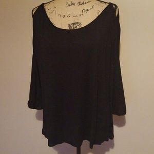 Pretty Black Cold Shoulder Top